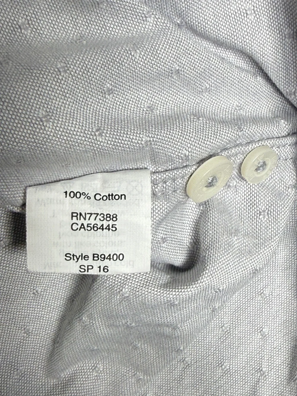 J.Crew Men's Oxford Slim Fit Button-Up Light Gray Shirt XL
